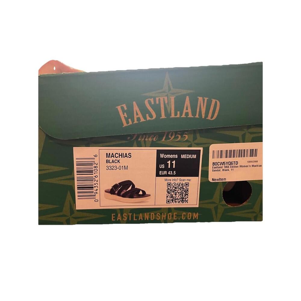 Eastland 1955 Machias Slide Sandals Black Leather Suede Men’s 11 NIB - Picture 5 of 5